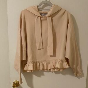 Zara Ruffle Hem Sweater Hoodie